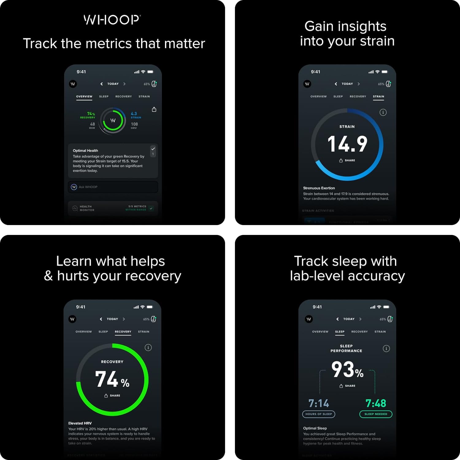WHOOP 4.0 With 12 Month Subscription – Wearable Health, Fitness & Activity Tracker – Continuous Monitoring, Performance Optimization, Heart Rate Tracking – Improve Sleep, Strain, Recovery, WellnessWearablesEVERYTHING YOU NEED IS INCLUDED: Purchase include
